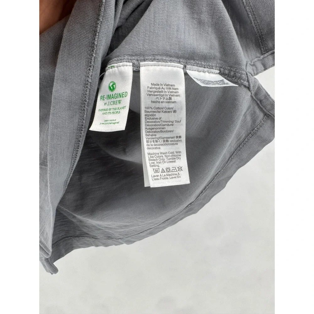 J. Crew Mens XS Garment-Dyed Slub Cotton Polo Shirt Gray